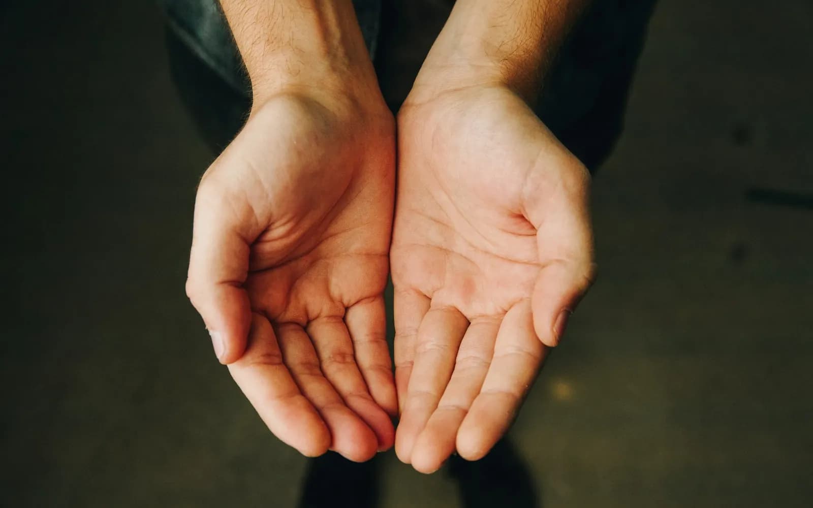Two open human hands held together with palms facing upward