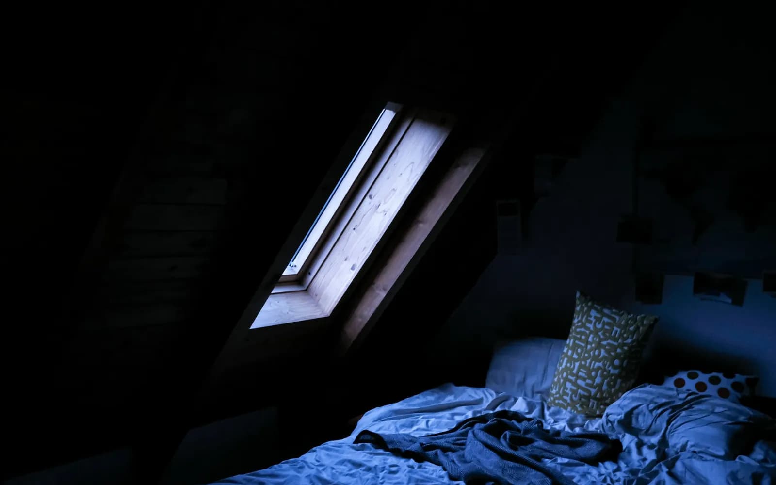 bed near window during day