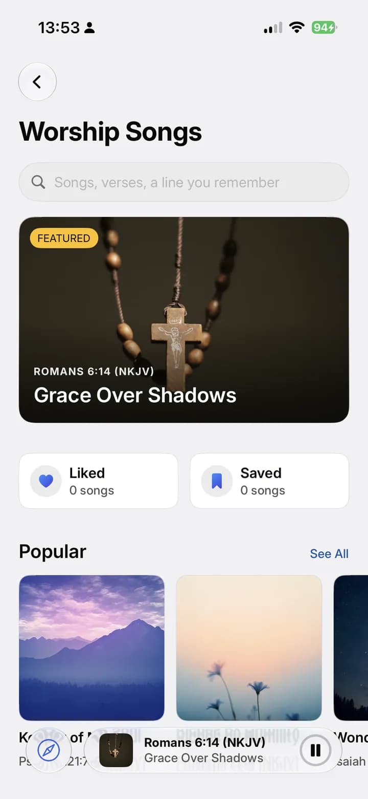 Room for prayer and worship.